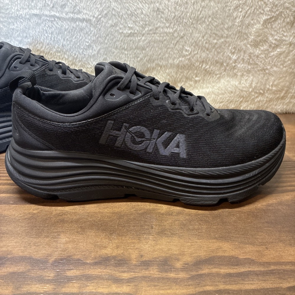 Hoka One Gaviota 5 Men's Size 12 2E Wide Triple Black Bblc Running Hiking Shoes - Picture 8 of 12